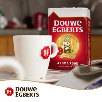kawa, douwe egberts, aroma rood, 250g, coffee, kawa mielona, snelfiltermaling, holandia